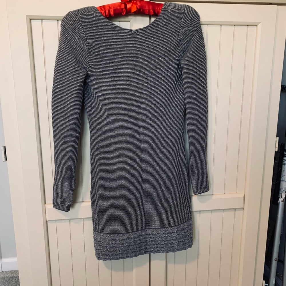 VICTORIA’S SECRET grey sequin  back v dress new